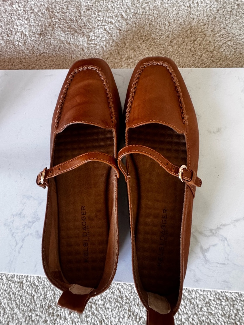 Kelsi Dagger Women’s Ferry Fox Leather Mary Jane Loafers Never Worn - Picture 4 of 5